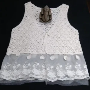 Stylish Handcrafted Crop Top (Off White)