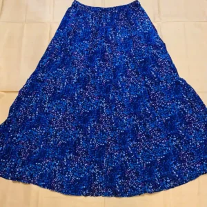 Printed Long Skirt (Blue)
