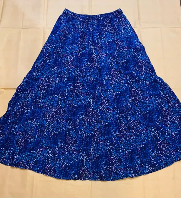 Printed Long Skirt (Blue)