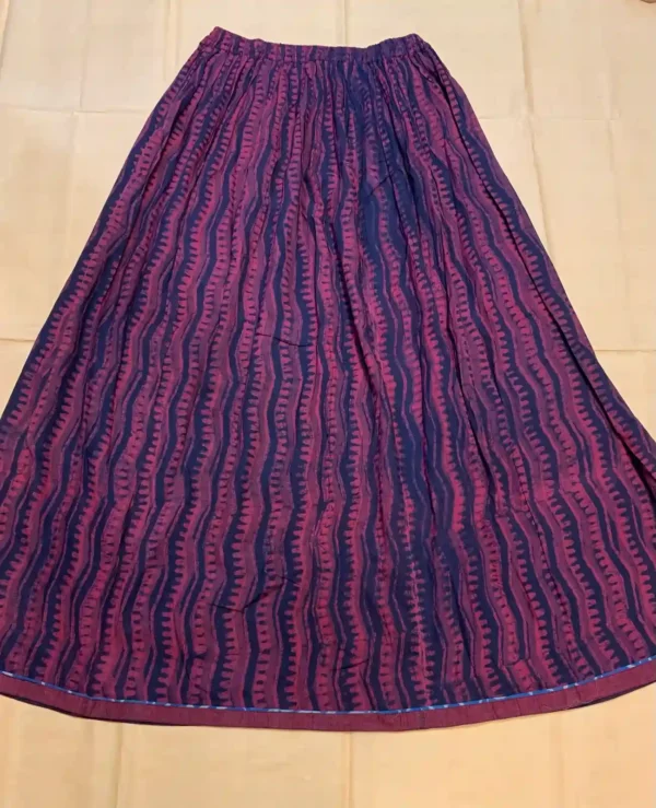 Long Skirt (Blue & Maroon Stripe)