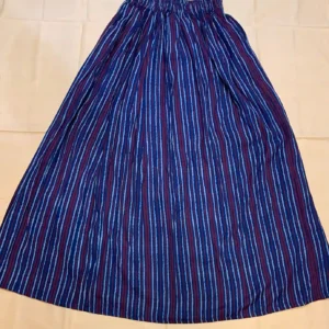 Long Skirt (White, Blue & Maroon Stripe)