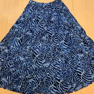 Printed Long Skirt (Blue & White)