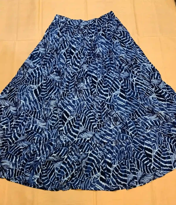 Printed Long Skirt (Blue & White)